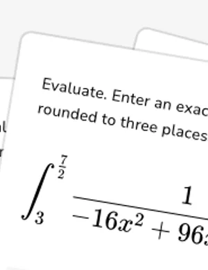 Evaluate definite integrals using completing the square worksheet preview