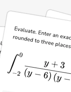 Evaluate definite integrals using linear partial fractions worksheet preview