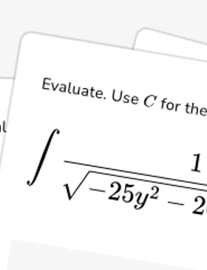 Determine indefinite integrals using completing the square worksheet preview