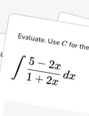 Determine indefinite integrals using long division worksheet preview