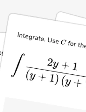 Determine indefinite integrals using linear partial fractions worksheet preview