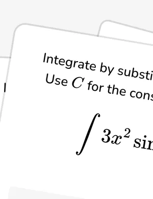 Integrate by substitution: u is given worksheet preview
