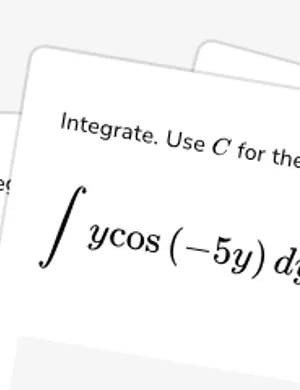 Integrate by parts: other indefinite integrals worksheet preview