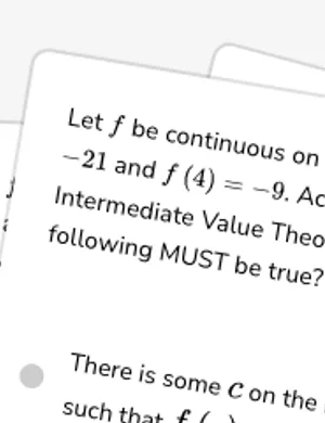 Apply the Intermediate Value Theorem worksheet preview
