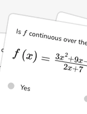 Evaluate continuity over an interval given a function worksheet preview