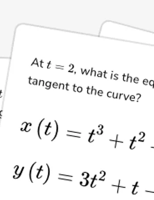 Write equation of tangent line to parametric curve worksheet preview