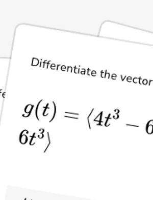 Find first derivative of vector-valued functions worksheet preview