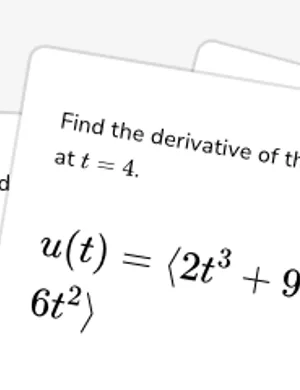 Find first derivative of vector-valued functions at a given t worksheet preview
