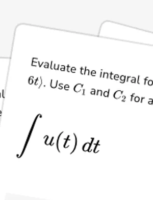 Evaluate indefinite integrals of vector-valued functions worksheet preview