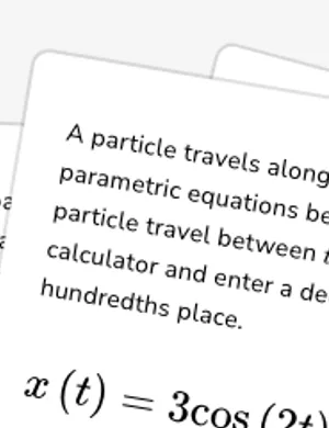 Find distance traveled from parametric equations worksheet preview