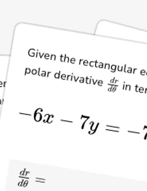 Find polar derivatives given rectangular equations worksheet preview