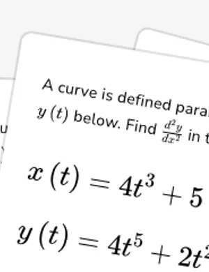 Find second derivative of parametric equations worksheet preview