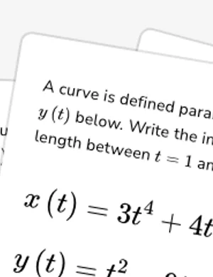 Set up integrals for arc length of parametric curves worksheet preview