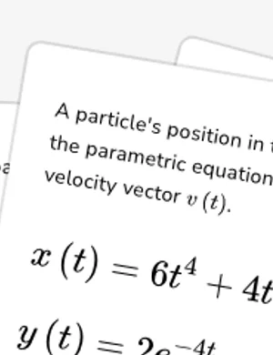 Write velocity vector from parametric equations worksheet preview