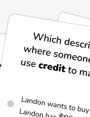 Explore saving and credit worksheet preview