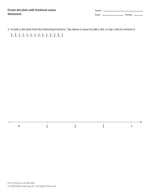 Create dot plots with fractional values worksheet preview