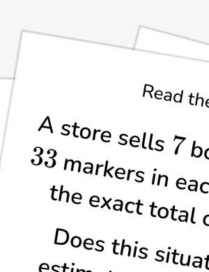 Estimate products and quotients in context worksheet preview