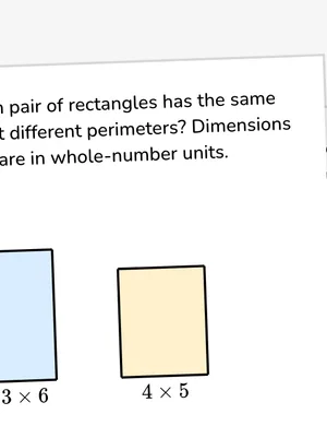 Reason about area and perimeter relationships worksheet preview