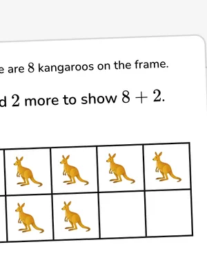 Add and subtract on frames worksheet preview