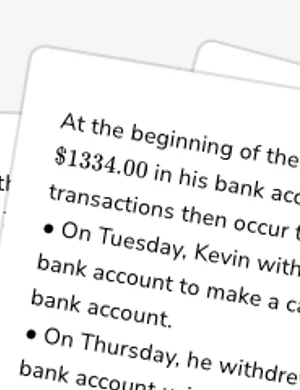 Balance bank accounts worksheet preview