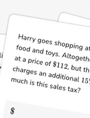 Calculate tax, tip, discount, and total price using proportions worksheet preview
