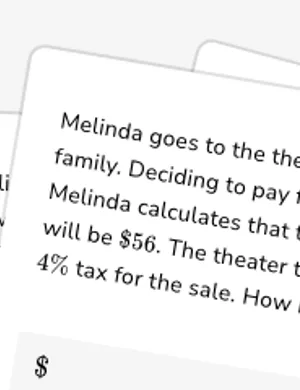 Calculate tax, tip, discount, markup, and commission amounts worksheet preview