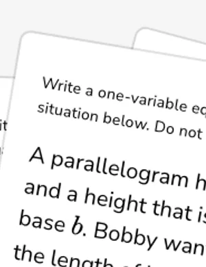 Write and solve area equations worksheet preview