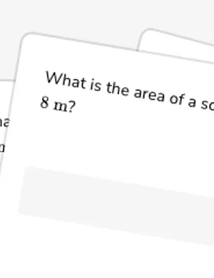 Solve square area, perimeter, and side-length problems worksheet preview