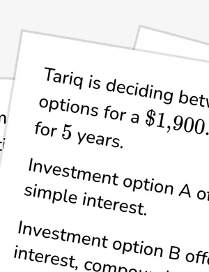 Compare investment options worksheet preview