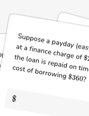 Cost of loans worksheet preview