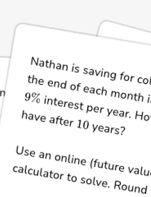 Investment over time worksheet preview