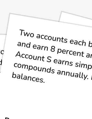 Connect and solve simple and compound interest models worksheet preview