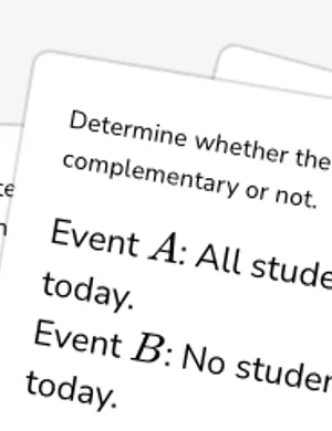 Use complementary events and probability models worksheet preview