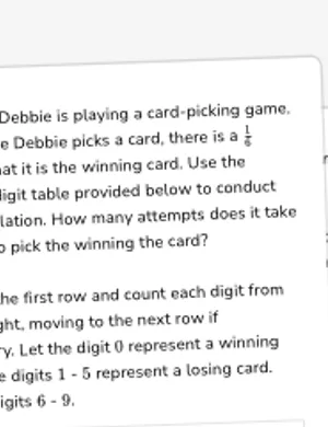 Run random-digit simulations worksheet preview