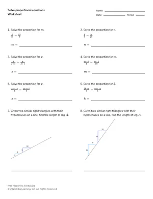 Solve proportional equations worksheet preview