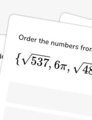 Order sets of real numbers worksheet preview