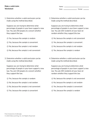Make a valid claim worksheet preview