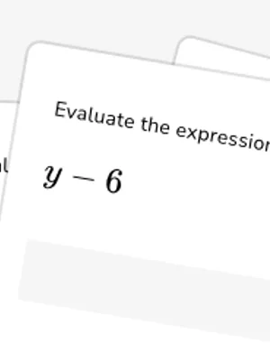 Evaluate expressions with one variable (integers) worksheet preview