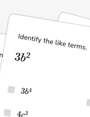 Identify like terms worksheet preview