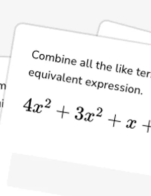 Combine like terms with squares and two variables worksheet preview