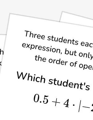 Analyze an error in order of operations with rational numbers worksheet preview