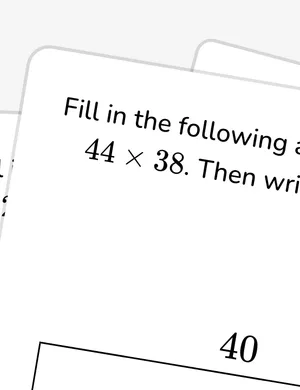 Multiply and divide whole numbers with area models worksheet preview