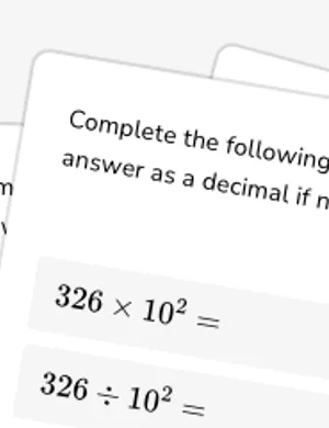 Multiply and divide by powers of 10 worksheet preview