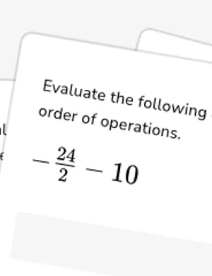 Apply order of operations (integers) worksheet preview