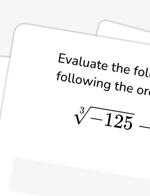 Operations with rational numbers including exponents and radicals (2 to 3 steps) worksheet preview