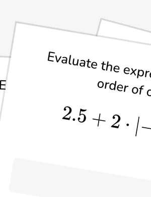 Order of operations with rational numbers including negatives worksheet preview