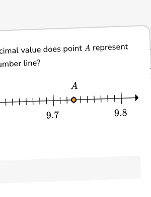 Find decimals on the number line worksheet preview