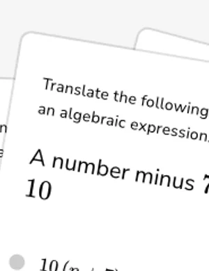 Translate complex expressions and sentences with variables from descriptions worksheet preview