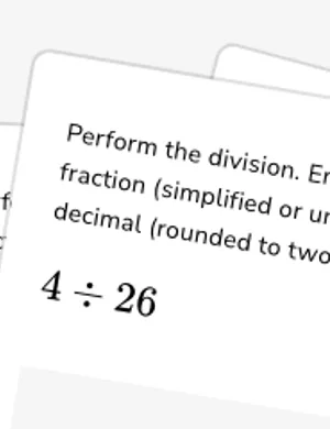 Divide integers to obtain fractions worksheet preview