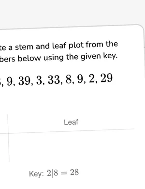 Represent data with stem and leaf plots worksheet preview